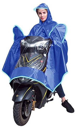 EMVANV Motorrad Wasserdichter Regencape Mantel Elektrischer Elektromobil-Roller Motorrad Regenmantel Regenponcho Regenbekleidung mit Spiegelschlitzen, Reflektorstreifen für Nachtfahrten sicherer