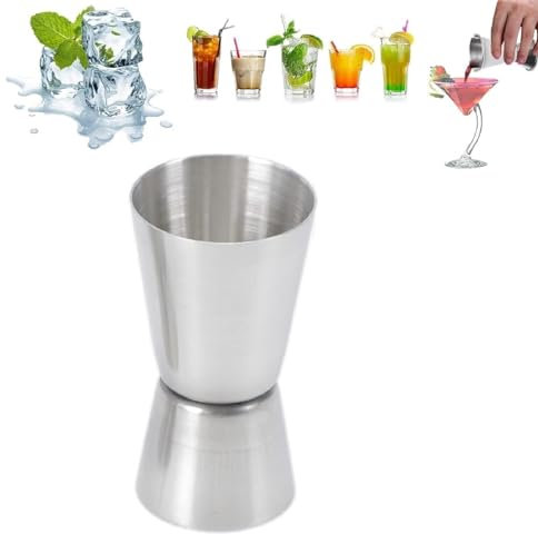 Telituny Taza Medidora de Cóctel Doble, 20 ml Jigger de Cóctel Acero Inoxidable Vaso Medidor Cocina Profesional Measuring Cups Cocktail Coctelera, para Cóctele Bebidas Espirituosa Bebida Bare Fiesta