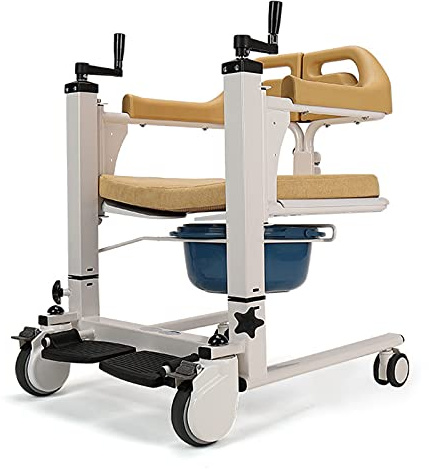 Silla De Ruedas De Elevación Médica, Silla De Bañera De Ducha con Inodoro Ajustable, Palanca De Mando Giratoria, Palanca De Cambios Elevable De Enfermería para Silla De Ruedas De Baño para Ancianos
