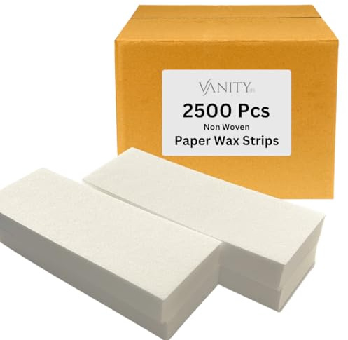 Vanity UK 2500 Pcs Paper Wax Strips Non Woven Disposable Plain White Waxing Sheets Professional Salon Quality Body Hair Removal Warm Soft Wax or Sugaring