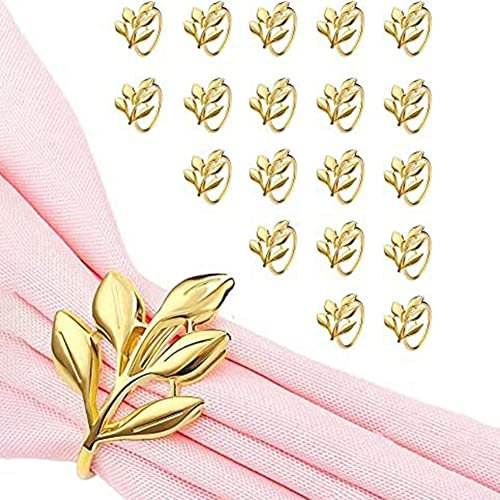 NIZEAMI 20 Anelli di Tovagliolo Foglia D' - di Tovagliolo D' per Tovaglioli da Tavola - Anelli di Tovagliolo di Festa Anelli di Tovagliolo Autunnale per La Festa