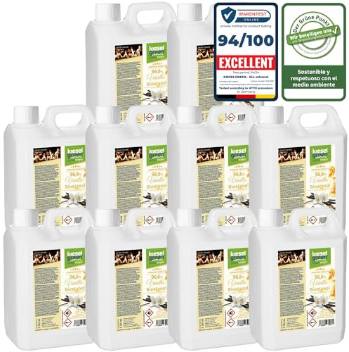 KieselGreen Bioethanolo 50 litri con Fragranza per Caminetto a Etanolo – Bio-etanolo profumato per Ambienti, molte Fragranze - Profumo per Caminetto a bioetanolo da Interno o da Tavolo V50