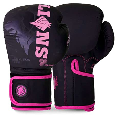 FAIRWAYUK Adult Botega Pink Boxing Gloves, Womens Mma Sparring Martial Arts Punch Bag Training Fight Mitts, 10oz 12oz 14oz 16oz (Botega Pink, 6oz)