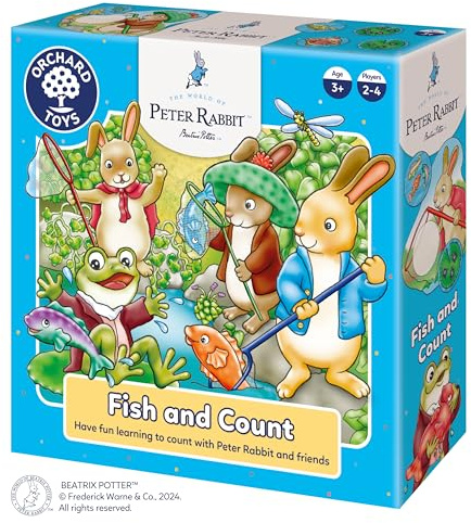 Orchard Toys Peter Rabbit™ Fish and Count - Counting Board Games for 3 Year Olds - Learning and Educational Children's Games for Boys, Girls, Toddlers, and Kids Age 3 and Up - 2-4 Players