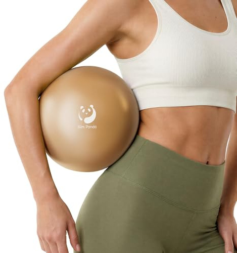 Slim Panda Gymnastikboll Liten, 23 cm Pilatesboll med uppblåsbart sugrör, mjuk yogaboll Uppblåsbar träningsboll för seniorterapi, hem, fitness, balansträning