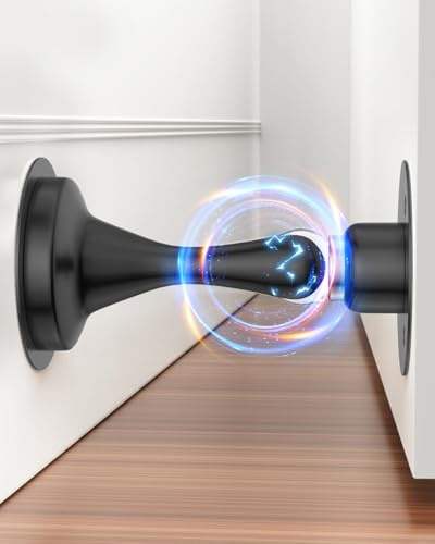 Door Stops Magnetic Door Stoppers Door Catch Doorstops for Inside Door | 1 Pk Metal Heavy Duty Doorstops Indoors with Adhesive or Wall Mounted Door Stoppers for Skirtings Floor, Anti Door Slam