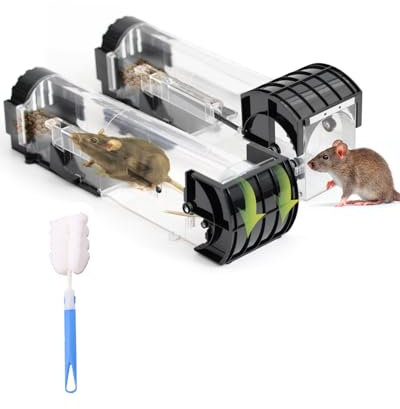 Humane Mouse Traps, Mouse Traps for Indoors and Outdoors, Upgraded Highly Sensitive Live Mouse Trap, No Kill Mice Trap, Live Catch and Release, Reusable Effective Quick Mouse Catcher (2 Pack)