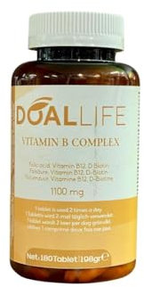 Vitamin B Komplex Hochdosiert mit Vitamin D3-180 Tabletten - 8 B-Vitamine (B1-B2-B3-B5-B6-B12) mit Folsäure und Biotin