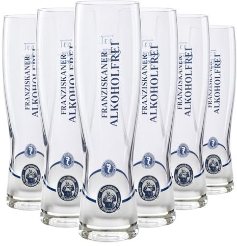 Generisch Franziskaner Alkoholfrei Glas 0,3L Monaco Slim | Original Weizenglas für alkoholfreies Bier | Hochwertiges, schlankes Design | Spülmaschinenfest & robust