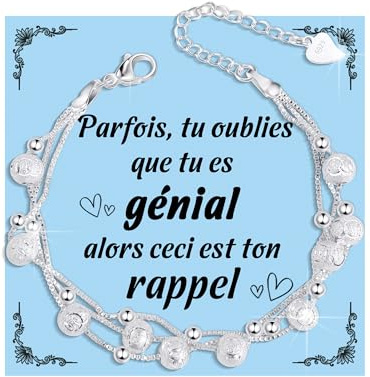 VGWON Bracelet Femme, Bracelet Argent 925 Femme, Conception de Billes Multiples - Cadeau D'Anniversaire, Original, Noël, Nouvelle Année, Sœur, Petite, Amie, Fille, Nièce