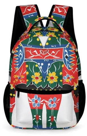BVKWNTSA Zaino da donna alla moda con corridore svedese Dala Horse Folk Princasual da donna, per soddisfare le esigenze di viaggio, una scelta alla moda e versatile, Stile:, Etichettalia unica