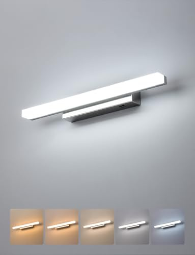 Combuh Aplique Espejo Baño 40cm Lampara LED Luz Espejo 5 Temperaturas de Color, IP44 Moderno 10w Lampara Espejo Vestidor Blanco Cálido Blanco Neutro Blanco Frío 2700K 3500K 4000K 5000K 6000K
