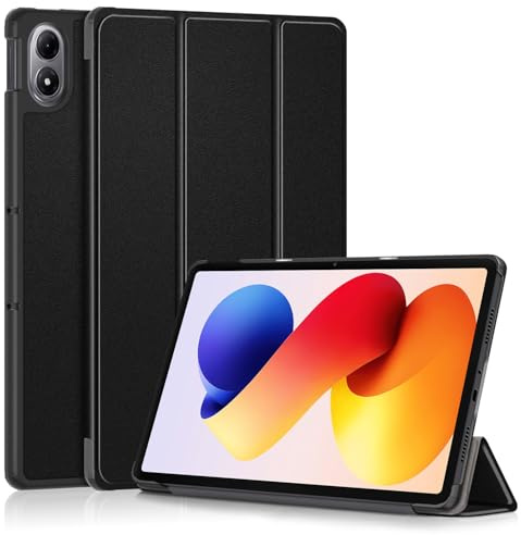 TOPCASE Case for Redmi Pad 2 Pro 12.1 2025, Protective Case Ultra Thin PU Leather with Stand Function and Car Wake/Sleep Case Black