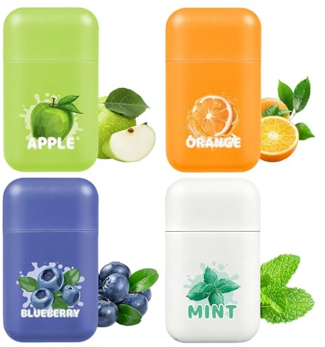 Inhalador para la nariz, juego de 4 unidades, palo nasal con mentol en 4 notas aromáticas, refrescante inhalador nasal para una sensación de respiración clara, compacto e ideal para la vida cotidiana