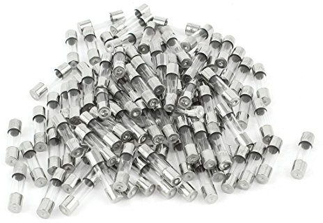 sourcing map 100 Uds 250V 2A F2AL Veloz Rápido Soplado Vidrio Tubo Fusibles 5 x 20mm (Paquete 100)