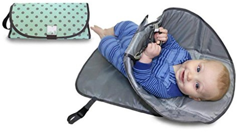 TianranRT Nappy Changing Tables, 3 in 1 Travel Outdoor Home Waterproof Hands Clean Changing Pad Portable Diaper Clutch Changing Station Foldable Diaper Storage Bag Tote Cover Mat (Green)