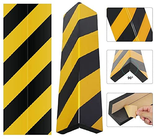 BUZIFU 2 Stück Türkantenschoner Türkantenschutz Garage selbstklebend Kantenschutz Autotür Türkantenschoner Schutzleiste Garagenwand Türschoner (40cmx15cmx2cm) mit schwarz/gelb Streifen für Autotür