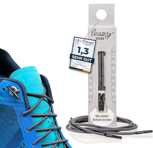 leazy Round - Cordones Redondos de Enganche Elásticos – Cordones de Goma sin Nudos – Soporte Estable y Adaptación al Pie para Deporte y Actividades de Ocio