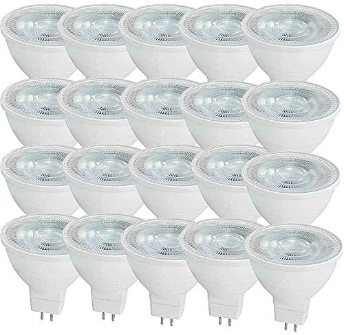 OUGEER 20 bombillas LED MR16 de 5 W CA 220-240 V LED GU5.3, equivalente a 50 W MR16, luz blanca cálida, 3000 K, MR16, foco LED GU5,3, 500 lúmenes, no regulable