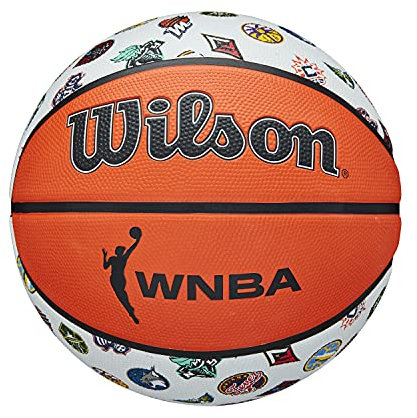 Wilson Basketball WNBA ALL TEAM, Outdoor, Gummi, Größe: 6, Braun/Weiß