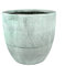 DARO DEKO Blumentopf hellgrau - gestreift - breit - Ø 44 x 44cm