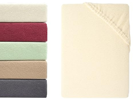 Hometex Premium Textiles Winterflausch Spannbettlaken | Spannbetttuch Teddyflausch 80% Baumwolle & 20% Mikrofaser | Oeko-TEX®Standard 100 - In vielen Größen und Farben | 140-160 x 200 cm Natur