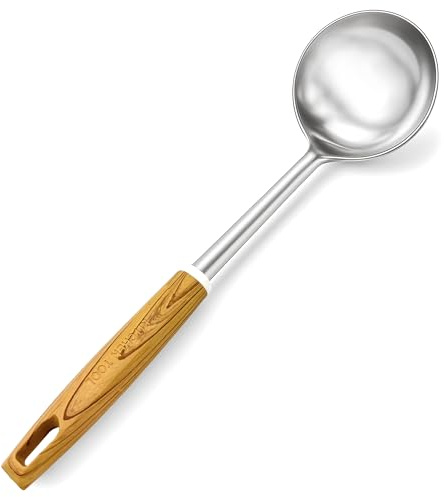 TIJAR Ladle Spoon Stainless Steel Soup Ladle, Long Handle Cooking & Serving Spoon, Deep Spoon with Large Bowl Capacity, Heat Resistant & Dishwasher Safe