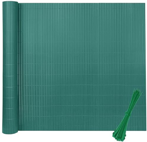 XINZI Brise-vue en PVC pour balcon, résistant aux intempéries, avec serre-câbles - En plastique - Pour jardin, balcon, terrasse - Vert - 180 x 500 cm