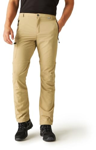 Regatta Men's Leesville II Zip Off Walking Trousers, Shorts Homme, Oat,