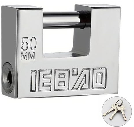 Heavy Duty Lock for Shipping Container, Shipping Container Lock for Secure Outdoor Resist Cutting, Perfect for Fences, Gates, Sheds, Toolboxes, Motorbike, and More, with 3 Key (50mm)