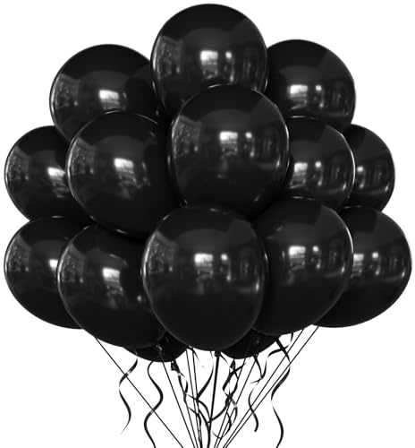 Yehnda Ballon Noir 100Pièces 12Pouces Latex Helium Pour Anniversaire Mariage Fiançailles Diplômes Retraite Décorations Fête