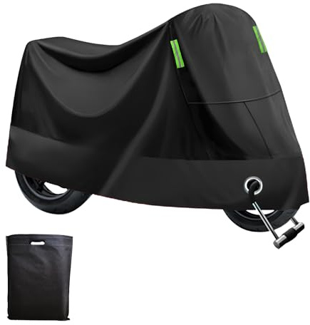 Telo Copri Moto da Esterno Impermeabile, Telo Coprimoto da Esterno Leggero, Copertura Motorino, con Fori di Bloccaggio, per Scooter Motorino, Resistente Polvere Pioggia Vento (230 x 105 x 125 cm)