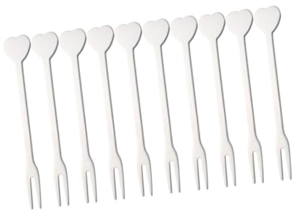 Cabilock 10 Pièces Lot de Fourchettes à Dessert Acier Inoxydable Cœur Fourchettes pour Fruits et Gâteaux Accessoires de Fête Élégants pour Mariage Bar et Banquet à