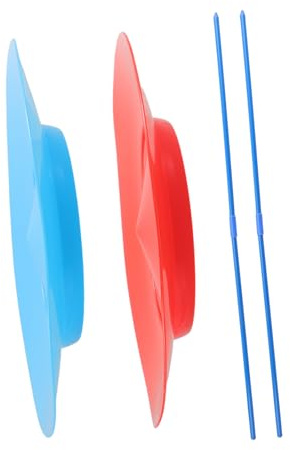 Abaodam Set 2 Pezzi Piatti Da Giocoleria Con Bastoncini Per Bambini, Accessori Per Spettacoli Circensi, Gioco Di Abilità Per Intrattenimento Feste e Sviluppo Capacità Giocoliere Principianti