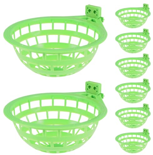 Abaodam 8 Pezzi Nidi per Uccelli in Plastica Verde, Circolari, Adatti per Fringuelli e Pappagalli, Facili da Pulire, per Uso Domestico e Voliere