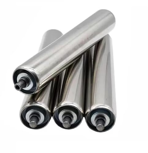 Galvanized Steel Unloading Pulley Roller Set - 4 Pack Industrial Metal Rollers (Dia 25/38/50mm) for Fac Outfeed Stands & Woodworking 600mm Length (23.6 in)