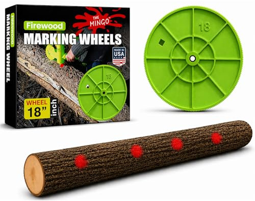 THE MINGO Marker Firewood Marking Wheel -Chainsaw Firewood Measuring Tool Marking - Measuring Marker - Mingo Marker Firewood Cutting Tools - Firewood Logging Tools - USA Made (18 Marking Wheel)