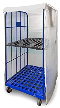 Custodia protettiva per contenitore a rotelle e carrelli con 2 cerniere | copertura per carrello a griglia | Custodia per carrello alimentare per industria e commercio (73 x 83 x 150 (larghezza x