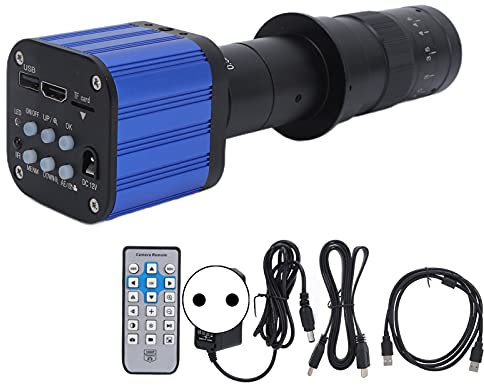Eujgoov C Mount Mikroskop Kamera Video Mikroskop Kamera USB HDMI Kamera für Mikroskope 4K 180x(EU Plug 110-240V)