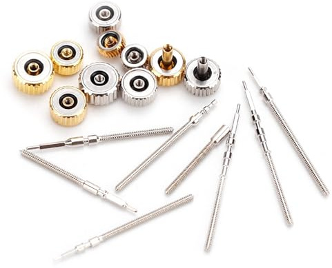 Repuestos de Corona de Reloj, Piezas de Corona de Reloj Surtidas de Acero Inoxidable de Herramientas de Reparación de Reloj, Piezas de Corona de Reloj de 3,5 Mm / 4,0 Mm / 4