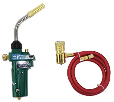 Schweißbrenner Piezo Zündung Gas Flamme Löten Werkzeug 1,5 m Schlauch CGA600 BBQ Heizung Abschrecken HVAC Sanitär Löten Fackel Feuerzeug Schweißen Löten Nachfüllbares Werkzeug