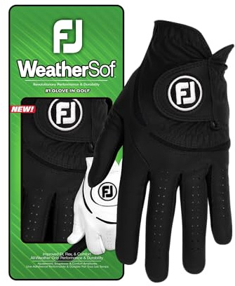 FootJoy WeatherSof Women's Golf Glovee, Left Hand (for Right Handed Golfer), Black, M EU
