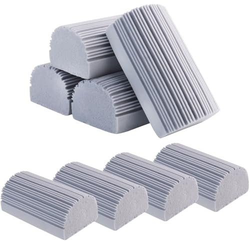 8 Stück Schmutzradierer Schwamm, Damp Duster mit Rillen Wiederverwendbar Staubschwamm Reinigungsbürste für Jalousien Spiegeln Geländern Lüftungsschlitzen Badezimmer Küche Auto