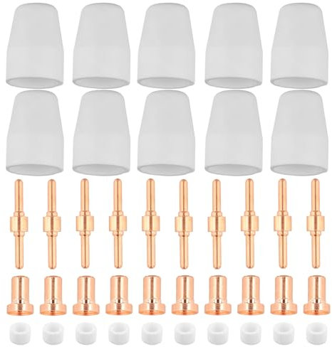 Joyan Lot de 40 Consommables de Découpeuse Plasma PT31 Electrodes de Buse Decoupeur Plasma pour CUT-40 CUT-50D CT-312, Tip Buse Plasma Decoupe Electrode Tip Buse Consommable