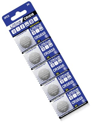 KAHDGSS 5 Uds CR1616 Pilas De Botón 3V DL1616/ECR1616 Pila Moneda para Relojes Controles Remotos Calculadoras Y Más Pilas Botón Litio
