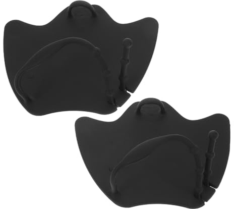 TOBBOMEY Pinne da Nuoto in Silicone Regolabili per Adulti e Pagaie da Allenamento Mezza Mano per Piscina Guanti Palmati per Migliorare Tecnica e Velocità nel Nuoto Sportivo