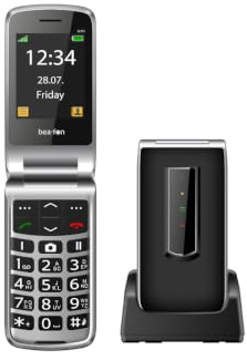 Beafon, SL495, Silverline, hopfällbar mobiltelefon, knapptelefon, seniormobil med SOS nödsamtalsknapp, mobiltelefon, TFT-display 6,09 cm (2,4 tum) kamera,