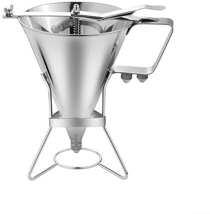 Stor degportionerare i rostfritt stål – 1 800 ml Batter Dispenser med utbytbara munstycken – för pannkakor, cupcakes, bakning gör-det-själv