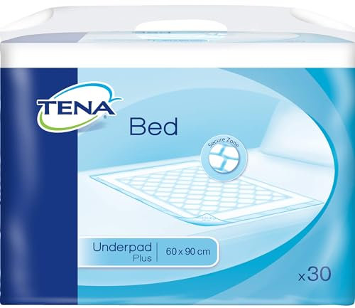 Tena 770104 Bed Plus Inkontinenzunterlage, 60 cm x 90 cm cm, weiß, 30 Stück