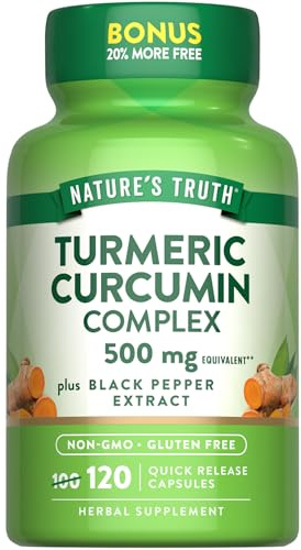 Nature's Truth Turmeric Curcumin | 120 Capsules | with Black Pepper Extract | Non-GMO and Gluten Free Supplement